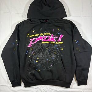 Black/pink Sp5der hoodie